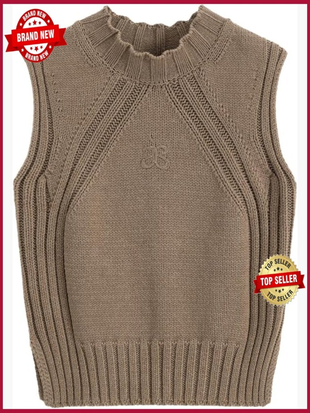 Sleeveless Mock Neck Knit Sweater Vest - Lightweight Summer Top